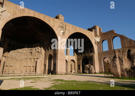 Rome Italy Remains of the Basilica of Constantine Maxentius in the Roman Forum Stock Photo