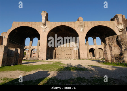 Rome Italy Remains of the Basilica of Constantine Maxentius in the Roman Forum Stock Photo