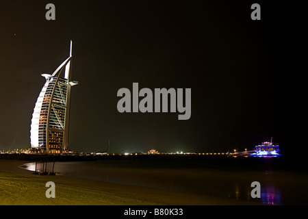 Shot of the Burj al Arab Hotel, Dubai, United Arab Emirates Stock Photo
