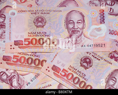 Collection of 50000 Vietnamese Dong currency bank notes JPH0173 Stock Photo