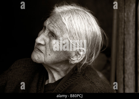 Portrait of a local woman in Tarabuco, Bolivia Stock Photo