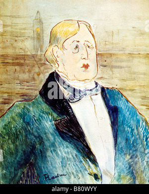 Oscar Wilde Toulouse Lautrec 1895 portrait by the French artist of the wit and writer on the eve of his trial in London
