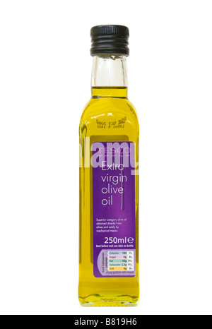 Glass Bottle Of Tesco Extra Virgin Olive Oil Tesco products Stock Photo