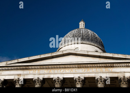 The Dome of the National Gallery in Trafalgar Square, London. Jan 2009. Stock Photo