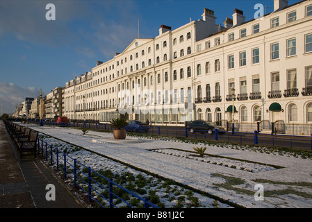 The Burlington Hotel, Grand Parade and seafront gardens in Eastbourne East Sussex England GB UK Stock Photo