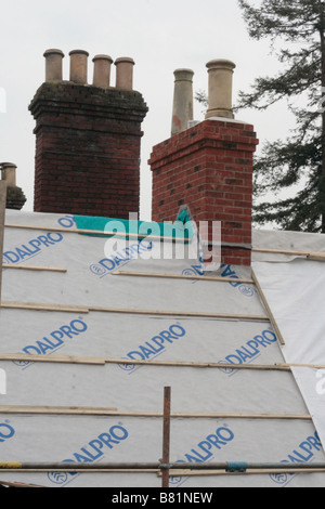 Preparing the roof for tiling Stock Photo