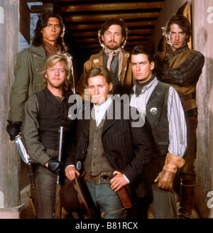 Young Guns Young Guns  Year: 1988 USA Kiefer Sutherland, Emilio Estevez , Charlie Sheen, Lou Diamond Phillips, Dermot Mulroney, Casey Siemaszko  Director: Christopher Cain Stock Photo