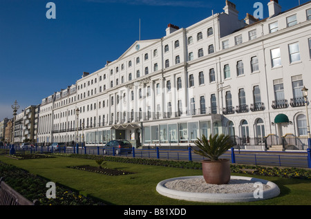 The Burlington Hotel Grand Parade and seafront gardens in Eastbourne East Sussex England GB UK Stock Photo