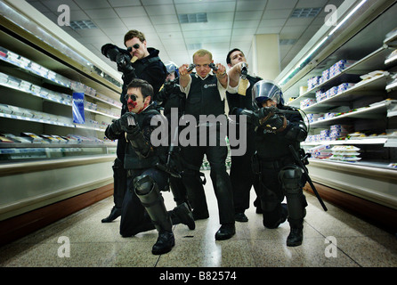 Hot Fuzz  Year: 2007 - UK Rafe Spall, Paddy Considine, Simon Pegg, Nick Frost, , Olivia Colman  Director: Edgar Wright Stock Photo