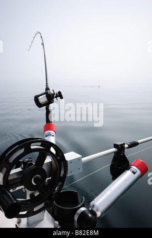 Downrigging fishing rod and downriggers on Bruce Peninsula shoreline Stock  Photo - Alamy