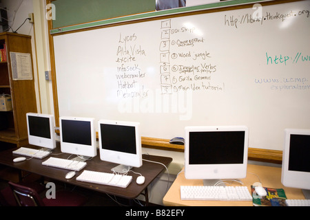 computer lab in public middle school, Mac computers, USA Stock Photo ...