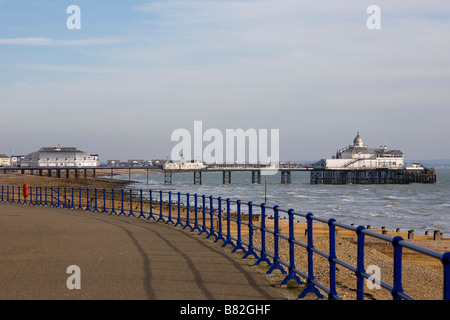 The Promonade and Eastbourne Pier in East Sussex GB UK Stock Photo