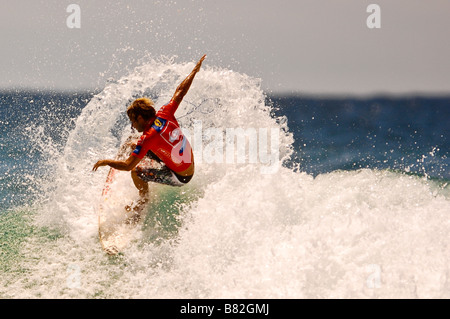 first day of quicksilver pro surf competion coolangatta australia unnamed competitor Stock Photo