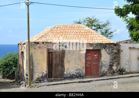 Traditional house, Sao Filipe, Fogo Island, Cape Verde, Africa Stock Photo