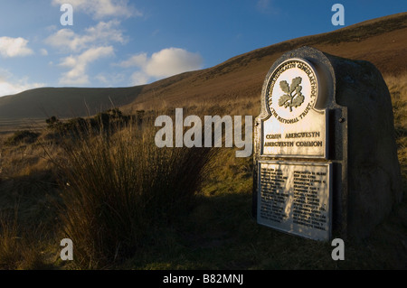 National Trust sign Abergwesyn Common Powys Mid Wales United Kingdom Europe Stock Photo