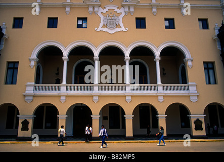 City Hall, ayuntamiento, Palacio Municipal, Plaza de Armas, Lima, Lima Province, Peru, South America Stock Photo