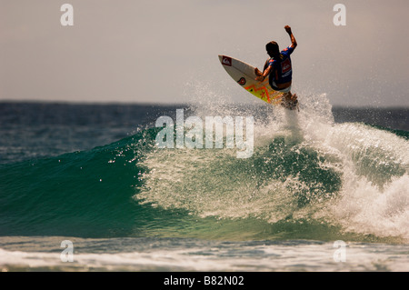 first day of quicksilver pro surf competion Coolangatta Australia unnamed competitor Stock Photo