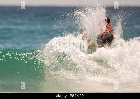 first day of quicksilver pro surf competion coolangatta australia unnamed competitor Stock Photo