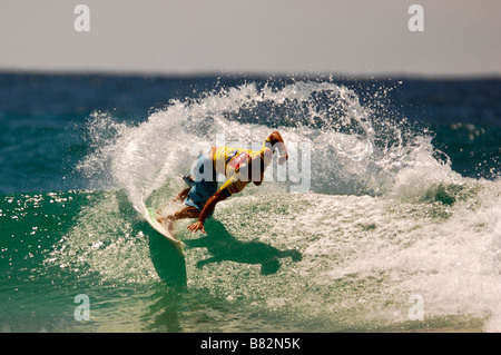 first day of quicksilver pro surf competion Coolangatta Australia unnamed competitor Stock Photo