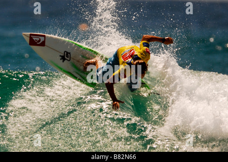 first day of quicksilver pro surf competion coolangatta australia unnamed competitor Stock Photo