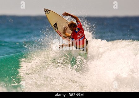 first day of quicksilver pro surf competion coolangatta Australia unnamed competitor Stock Photo