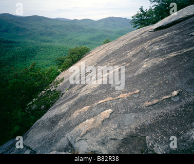 NORTH CAROLINA - Granite dome at the summit of Looking Glass Rock in the Appalachian Mountains in Pisgah National Forest. Stock Photo