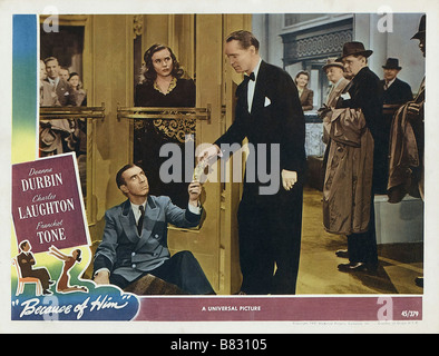 Par sa faute Because of Him (1946) USA Franchot Tone , Deanna Durbin  Director: Richard Wallace Stock Photo