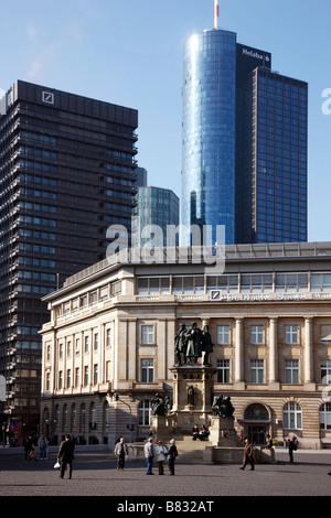 The Deutsche Bank headquarters banking district Frankfurt Hesse Germany Stock Photo