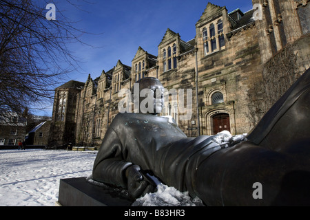 The New Kings building, at the University in Old Aberdeen, Scotland, UK, seen covered in snow during winter Stock Photo
