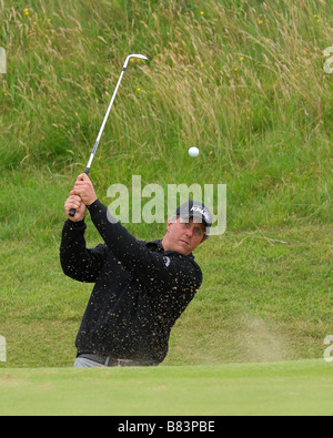Phil Mickelson at the Open Royal Birkdale 2008 driving golf usa open championship liverpool green ball ship watching Stock Photo