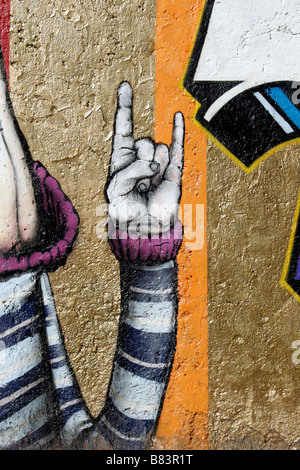 Graffiti close-up at the Metelkova mesto alternative culture centre in the Capital city of Ljubljana, Slovenia Stock Photo