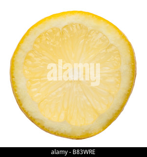 Slice of lemon on white closeup Stock Photo
