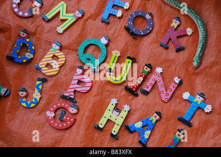 decorative letters for sale at boot sale Stock Photo