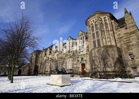 The New Kings building, at the University in Old Aberdeen, Scotland, UK, seen covered in snow during winter Stock Photo
