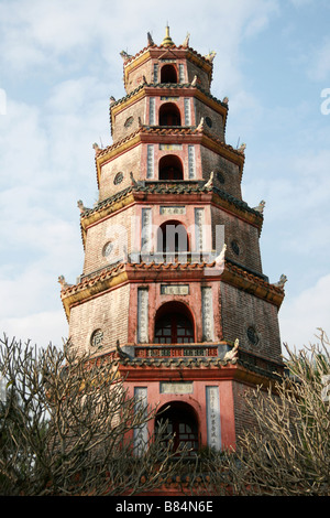 Photograph of Thien Mu Pagoda in Hue, Vietnam Stock Photo