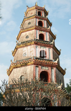 Photograph of Thien Mu Pagoda in Hue, Vietnam Stock Photo