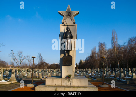 Sculpture at monument for 436 Soviet soldiers who died in Prague uprising in district of Zizkov in Prague Czech Republic Europe Stock Photo