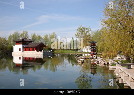 Berlin Erholungspark Marzahn Chinescher Garten Chinese Garden Stock Photo