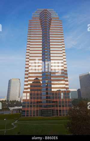 Fox Plaza building which appeared in the 1988 action film Die Hard as the fictional Nakatomi Plaza. Century City, Los Angeles, California, USA. Stock Photo