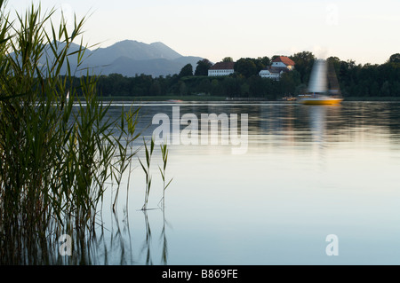 View of the Herren house on the island of Herr Herreninsel Lake chiem Chiemsee Upper Bavaria Gemany Europe 02 08 2008 Stock Photo