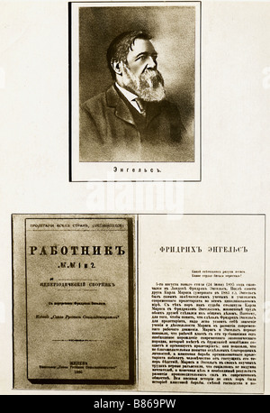 Engels, Publication in the book 'Rabotnik' Stock Photo