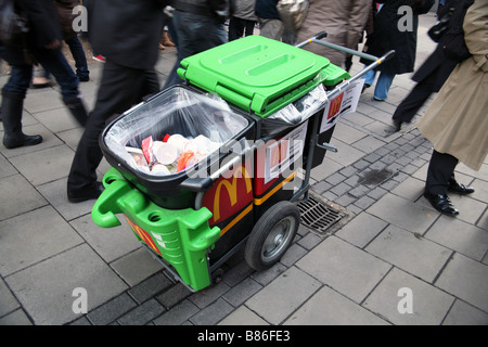 McDonalds litter cleaning cart, London Stock Photo