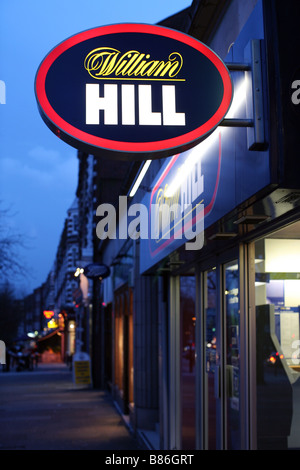 Branch of William Hill bookmakers, London Stock Photo