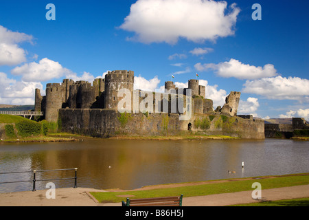 Caerphilly Castle Mid Glamorgan South Wales UK Stock Photo