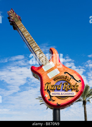 Guitar at the entrance to the Seminole Hard Rock Hotel and Casino just outside Tampa, Florida, USA Stock Photo