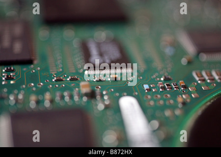 Circuit board from a personal computer Stock Photo