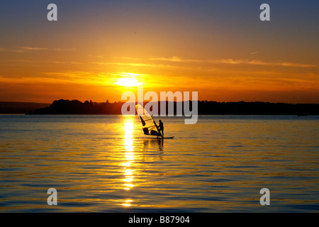 Windsurfer at Sandbanks, Poole Stock Photo