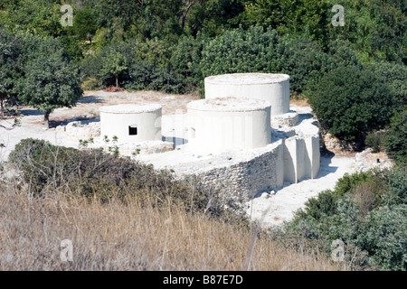 UNESCO World Heritage Site view of reconstructed settlement of Choirokoitia. South Cyprus. Stock Photo
