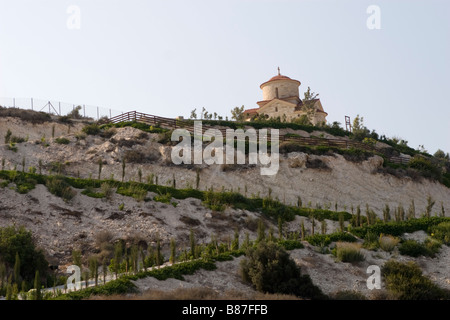 Chapel at top of the hill in monastery of Limassol area, South Cyprus Stock Photo