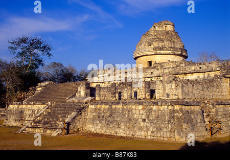 El Caracol´ (the Snail) observatory. Mayan ruins of Chichen Itza. Yucatan. Mexico. Stock Photo